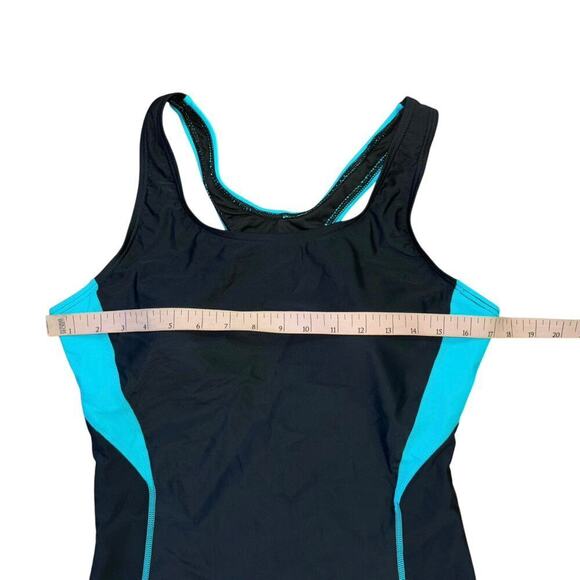 NWT My Charmo UPF 50 Conservative Black Blue Swimsuit Women’s L Beach Summer - Picture 8 of 13